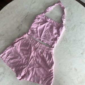 Abercrombie and Fitch (two piece set) bottoms M top small PINK